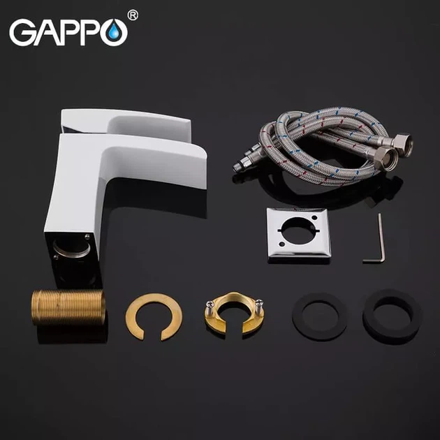 Змішувач для умивальника GAPPO G1007-30, білий/хром G1007-30 - изображение 3