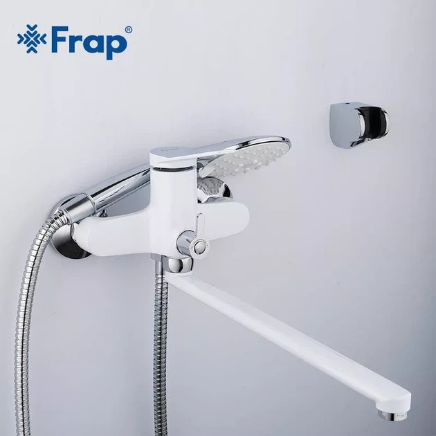 Змішувач для ванни Frap F2245, білий/хром F2245 - Фото 3 Змішувач для ванни Frap F2245, білий/хром F2245 - изображение 3