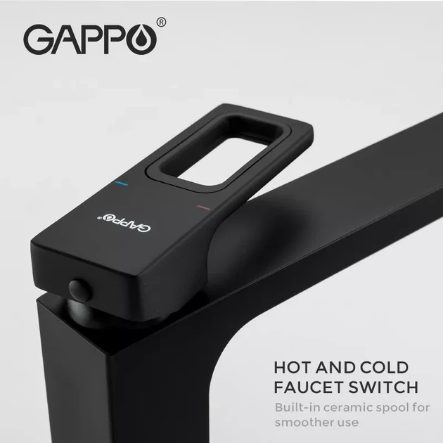 Змішувач для умивальника GAPPO G1017-62, чорний G1017-62 - зображення 3