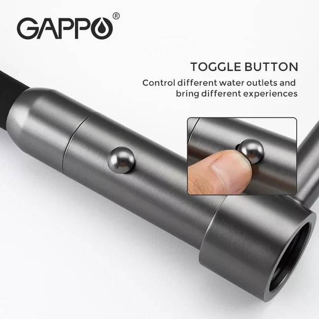 Смеситель для кухни с гибким изливом на 2 режима струи GAPPO G4398-51 - изображение 5