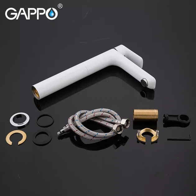 Змішувач для умивальника GAPPO G1048-2, білий/хром G1048-2 - изображение 5