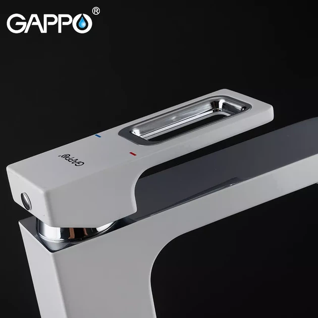 Змішувач для умивальника GAPPO G1017-8, білий/хром G1017-8 - изображение 3