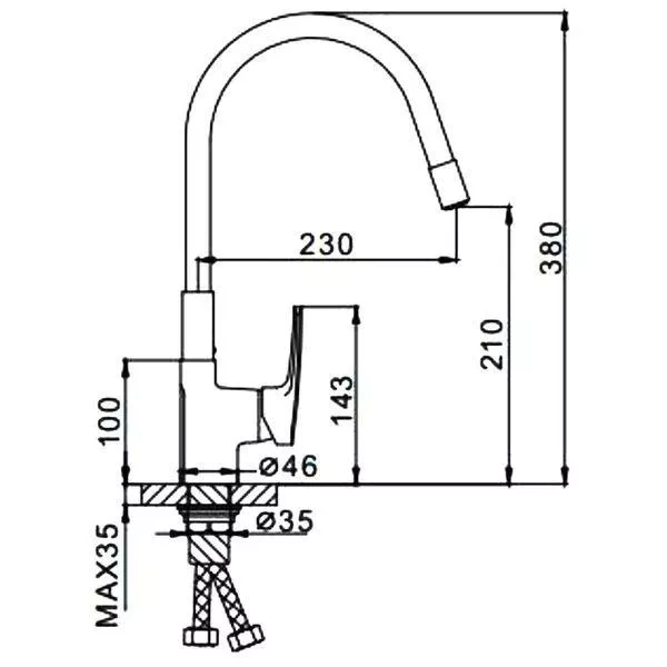 Смеситель для кухни с гибким изливом FRAP F4453-03 - изображение 8