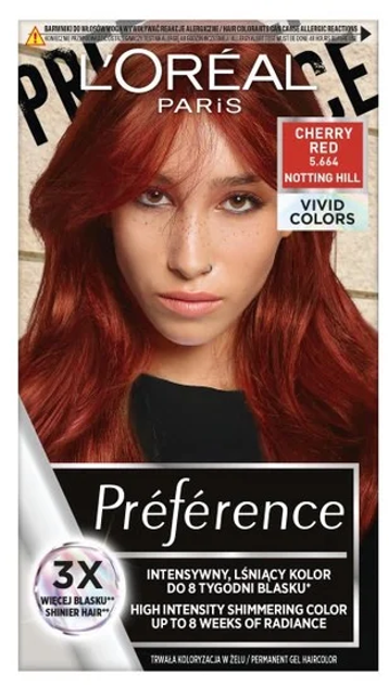 Стійка фарба для волосся L'Oreal Paris Preference Vivid Colors 5.664 Cherry Red 150 мл (3600524015176) - зображення 1