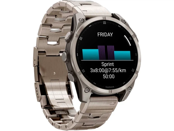 Спортивний годинник Garmin Fenix 8 47mm AMOLED Sapphire Titanium with Vented Titanium Bracelet (010-02904-40) - изображение 4