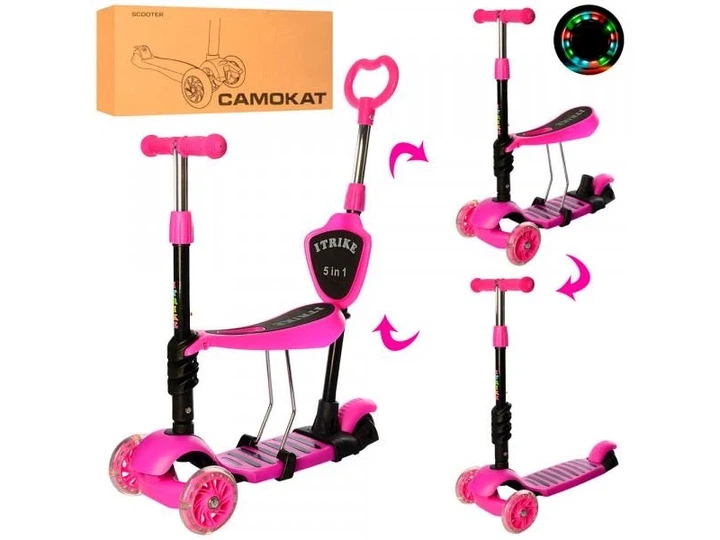 Самокат 5 в 1 iTrike Maxi JR 3-026-P (pink) - зображення 2