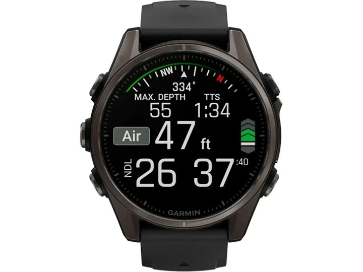 Спортивний годинник Garmin Fenix 8 43mm AMOLED Sapphire Carbon Gray DLC Tit. w. Black/Pebble Gray S. Band (010-02903-20/21) - изображение 3