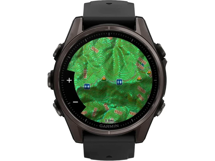 Спортивний годинник Garmin Fenix 8 43mm AMOLED Sapphire Carbon Gray DLC Tit. w. Black/Pebble Gray S. Band (010-02903-20/21) - изображение 4