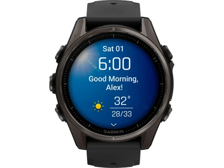 Спортивний годинник Garmin Fenix 8 43mm AMOLED Sapphire Carbon Gray DLC Tit. w. Black/Pebble Gray S. Band (010-02903-20/21) - изображение 10