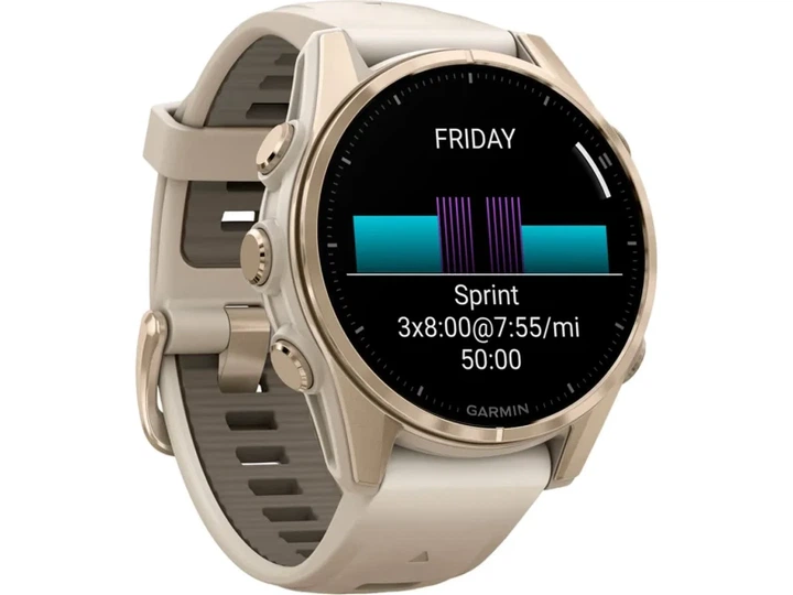 Спортивний годинник Garmin Fenix 8 43mm AMOLED Sapphire Soft Gold w. Fog Gray/Dark Sandstone S. Band (010-02903-10/11) - изображение 11