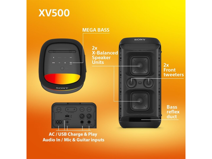 Портативна акустика Sony SRS-XV500 (SRSXV500B.CEL) - зображення 8