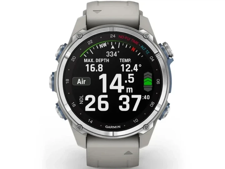 Спортивні годинники Garmin Descent Mk3 43 mm Stainless Steel with Fog Gray Silicone Band (010-02753-04/03) - Фото 3 Спортивні годинники Garmin Descent Mk3 43 mm Stainless Steel with Fog Gray Silicone Band (010-02753-04/03) - зображення 3