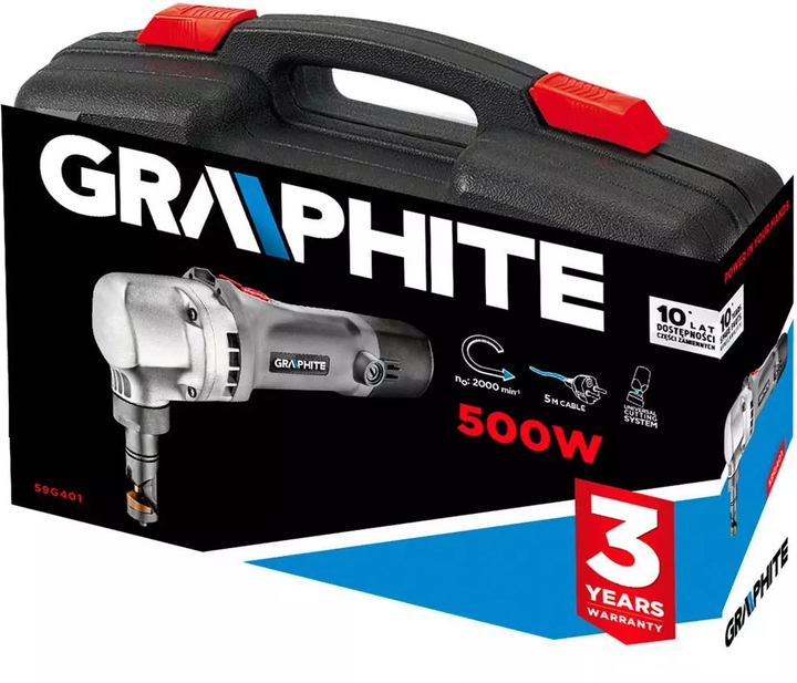 Ножиці для різання листового металу Graphite 500 Вт 59G401 (5902062594013) - зображення 3