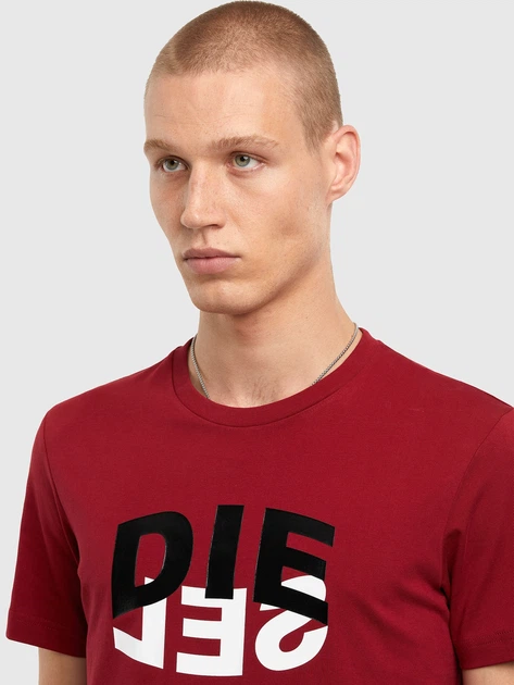 T-shirt męski Diesel T-DIEGOS-N22 A008280HAYU44J XXL (7US) Bordowy (8059010150580) - obraz 3
