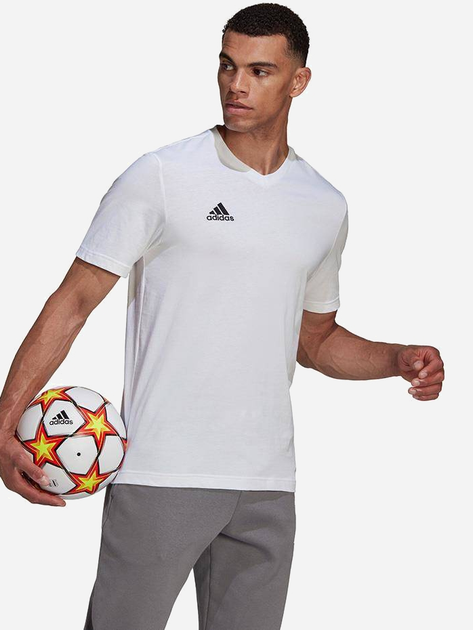 T-shirt męski w serek adidas ENT 22 Tee HC0452 M Biały (4065418933681) - obraz 3