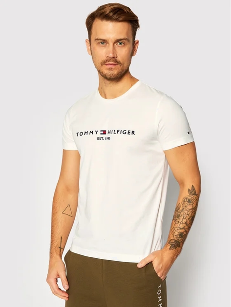 Футболка чоловіча Tommy Hilfiger MW0MW11465-118 L Біла (8719858444684) - зображення 1