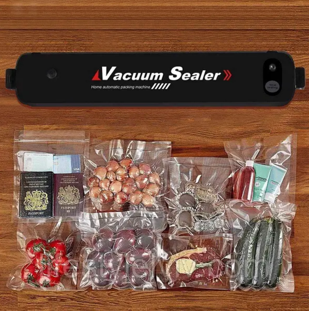 Автоматический вакуумный упаковщик Vacuum Sealer 90W Вакуумное упаковочное оборудование для сохранения свежести Черный - изображение 4
