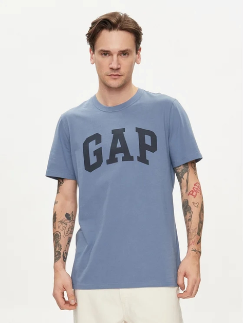 Футболка бавовняна довга чоловіча GAP 856659-02 XL Cиня (1200132704169) - зображення 1