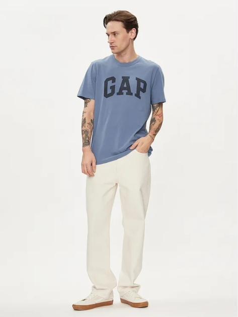 Футболка бавовняна довга чоловіча GAP 856659-02 S Cиня (1200132704138) - зображення 3