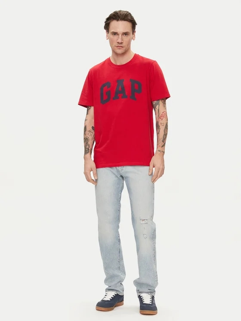 T-shirt męski bawełniany długi GAP 856659-05 L Czerwony (1200132704206) - obraz 3