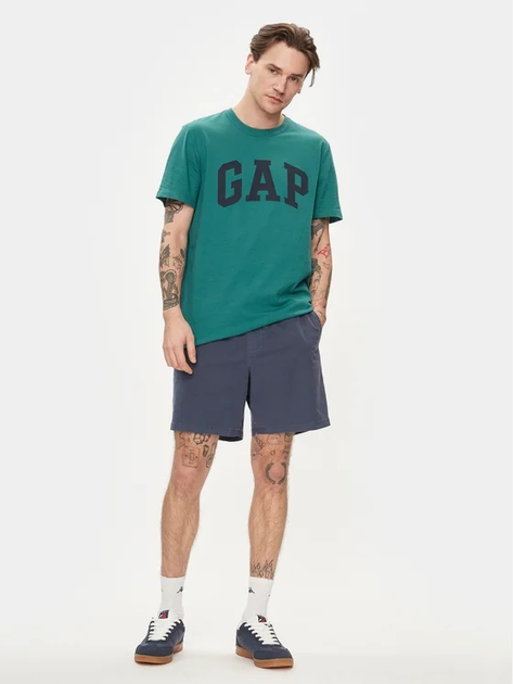 Футболка бавовняна довга чоловіча GAP 856659-06 S Зелена (1200132689541) - зображення 3