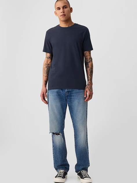 T-shirt męski długi bawełniany GAP 440775-01 2XL Granatowy (1200034719155) - obraz 3