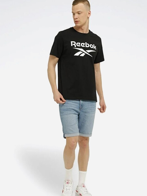 Футболка бавовняна довга чоловіча Reebok Identity Big 100070405 XL Чорна (4066763438968) - зображення 3