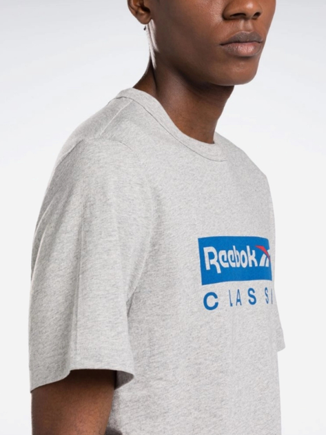 Футболка бавовняна довга чоловіча Reebok Gs Reebok Classic Ss 100071169 2XL Сіра (4066761060864) - зображення 5
