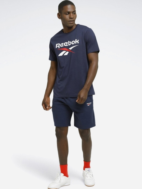 Футболка бавовняна довга чоловіча Reebok Identity Big 100071176 S Темно-синя (4066763461102) - зображення 3