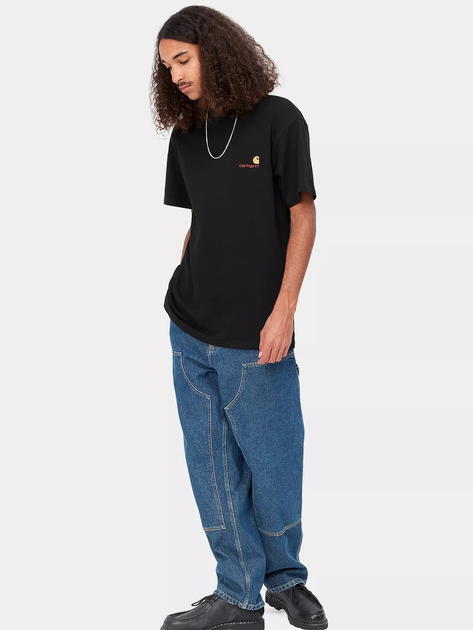 Футболка бавовняна довга чоловіча Carhartt WIP S/S American Script I029956-89XX L Чорна (4064958087076) - зображення 3