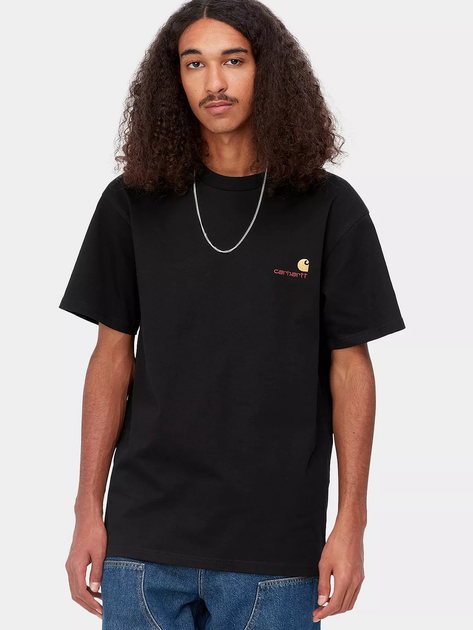 Футболка хлопковая длинная мужская Carhartt WIP S/S American Script ...