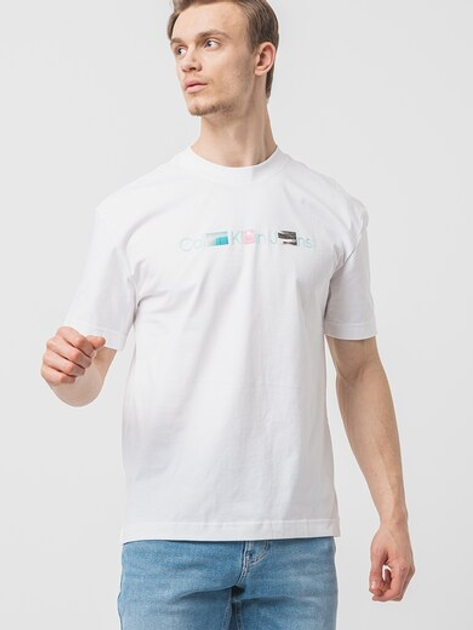 Футболка бавовняна чоловіча Calvin Klein Jeans J30J325195-YAF M Біла (8720109354522) - зображення 4