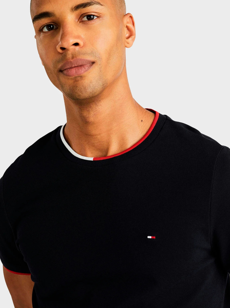 Футболка бавовняна чоловіча Tommy Hilfiger MW0MW34439-DW5 L Темно-синя (8720646457229) - зображення 5