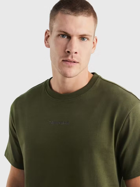 Koszulka męska bawełniana Tommy Jeans DM0DM18266-MR1 3XL Oliwkowa (8720646806133) - obraz 5