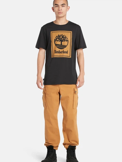 T-shirt męski bawełniany Timberland TB0A5WQQ L Czarny (194902955756) - obraz 3