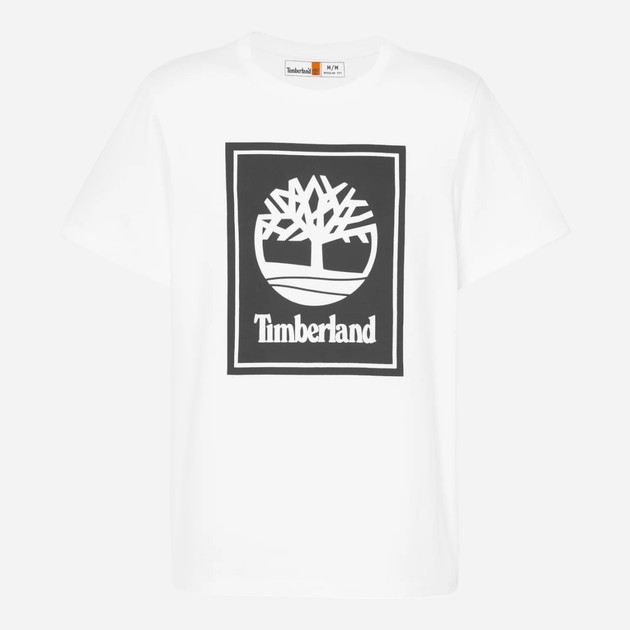 Футболка бавовняна довга чоловіча Timberland TB0A5WQQ S Білий/Чорний (194902954162) - зображення 5