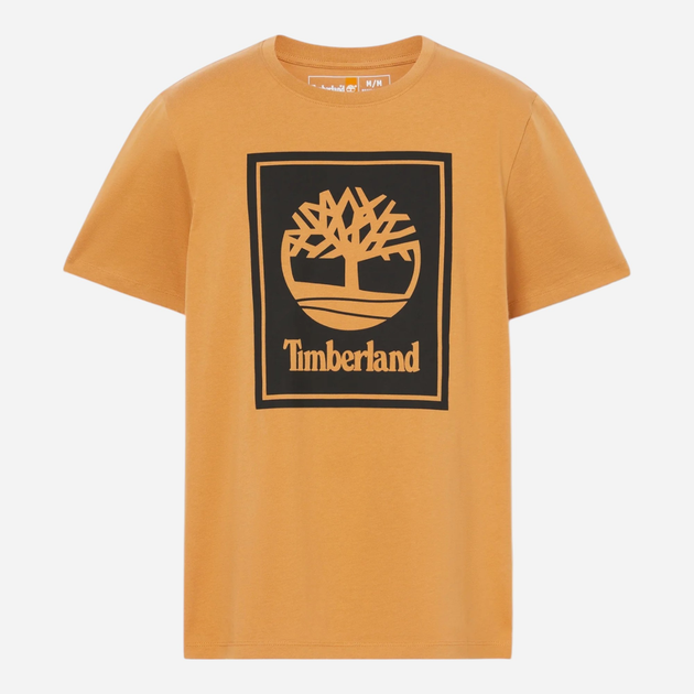 Футболка бавовняна довга чоловіча Timberland TB0A5WQQ L Бежевий/Чорний (194902955312) - зображення 5