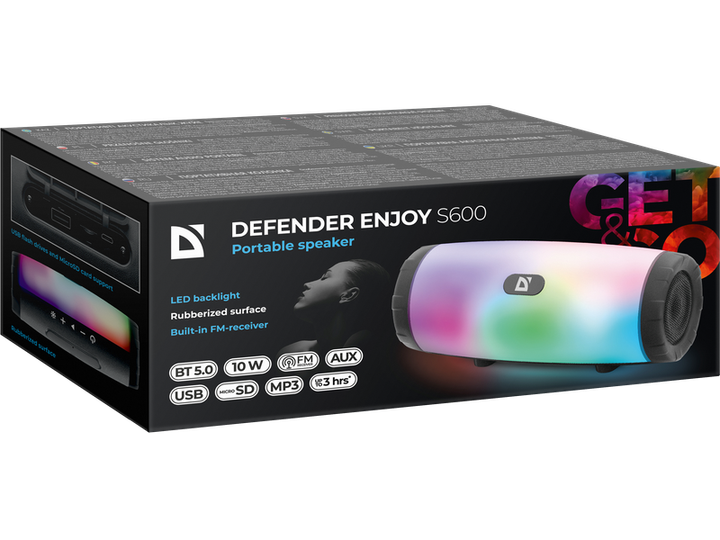 Портативна колонка Defender Enjoy S600 Black (65603) - Фото 5 Портативна колонка Defender Enjoy S600 Black (65603) - изображение 5