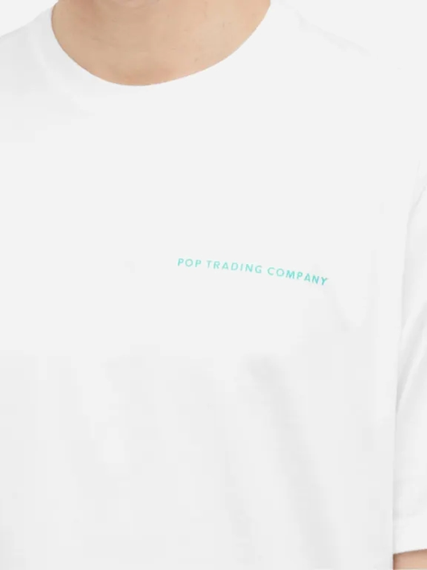 T-shirt bawełniany męski Pop Trading Company Logo POPSS24-02-007 S Biały (8720261868950) - obraz 3