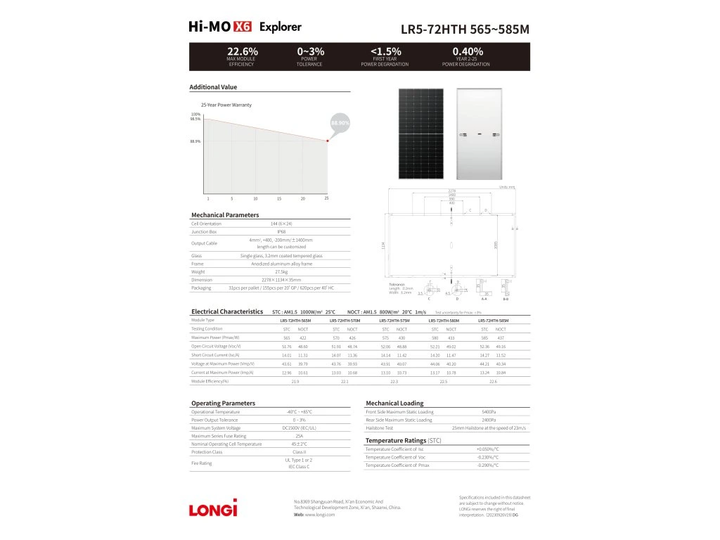 Сонячна панель Longi Hi-MO 6M 585W Mono, LR5-72HTH-585M - Фото 7 Сонячна панель Longi Hi-MO 6M 585W Mono, LR5-72HTH-585M - зображення 7