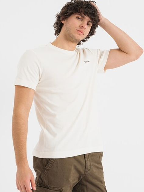 Футболка бавовняна чоловіча Calvin Klein K10K109894-YAT L Біла (8720107079786) - зображення 3