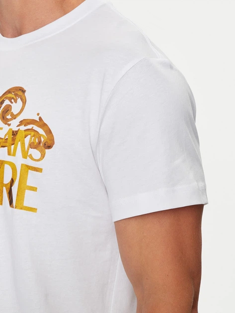 Футболка бавовняна довга чоловіча Versace Jeans Couture vjc76gahg00cj00gg03 2XL Біла (8052019589634) - зображення 5