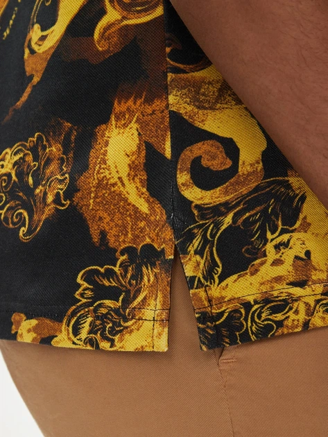 Koszulka polo męska Versace Jeans Couture vjc76gag6s0js286g89 XL Czarny/Żółty (8052019587227) - obraz 5