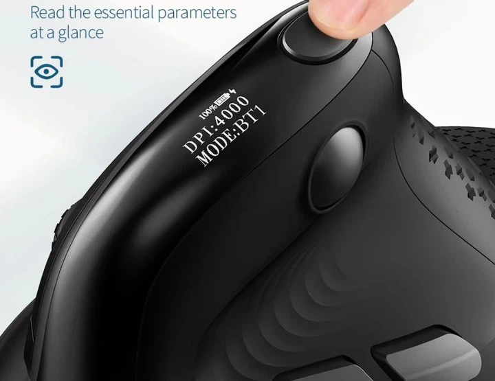 Эргономичная вертикальная мышь Delux M618XSD Seeker 4000DPI OLED