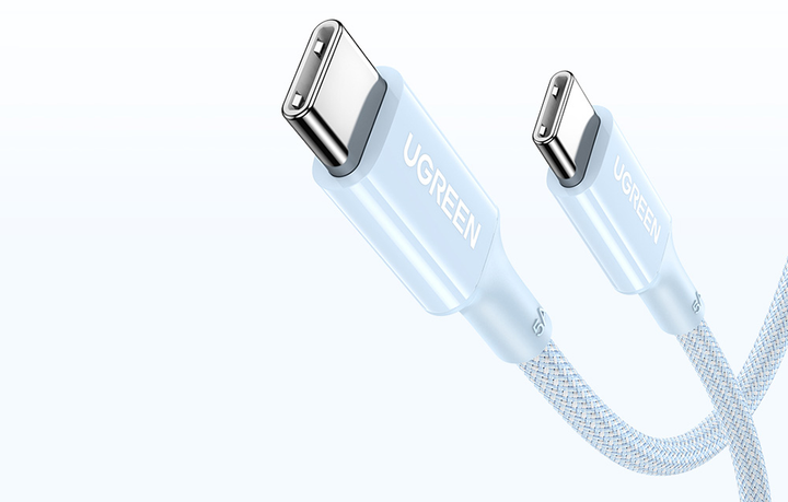 Кабель UGREEN US557 USB-C to USB-C Silicone Fast Charging Cable Blue 100w 1m (15271) - изображение 2