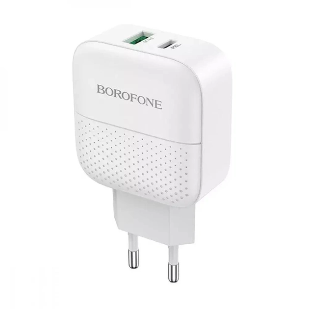 Сетевое зарядное устройство для Borofone BA46A PD + QC3.0 white - изображение 2