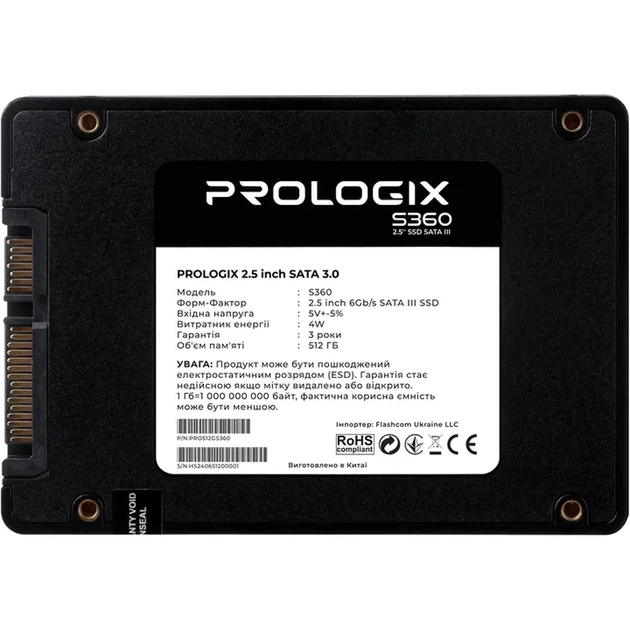 SSD Prologix 512GB S360 2.5" SATAIII TLC (PRO512GS360) - зображення 2