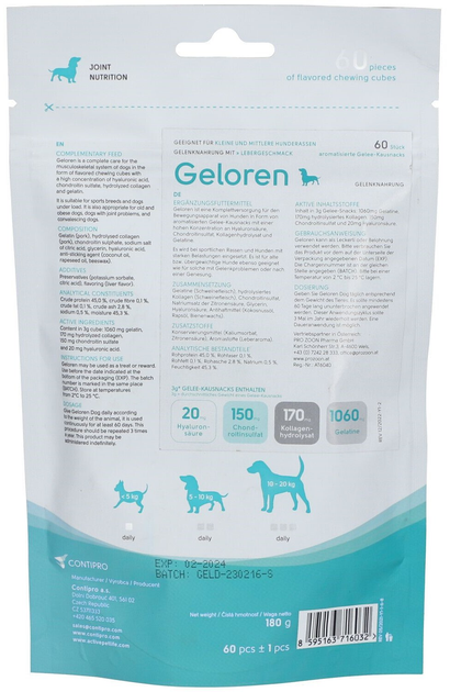 Suplement na stawy Geloren dla małych psów 180 g (8595163716032) - obraz 3