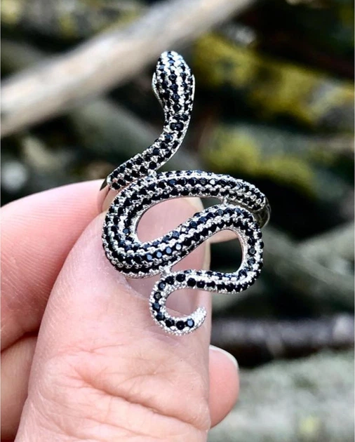 Серебряное кольцо 925 пробы Змея 18.5 размер - изображение 3