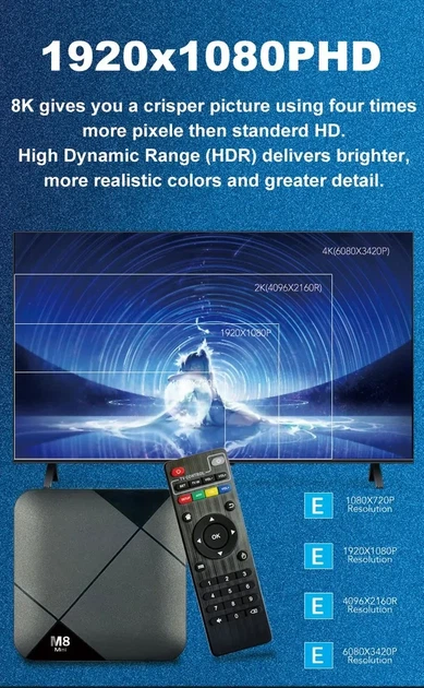 Игровая ТВ приставка M8 mini 4K на Android TV с встроенным эмулятором ретро игр и джойстиками - изображение 9